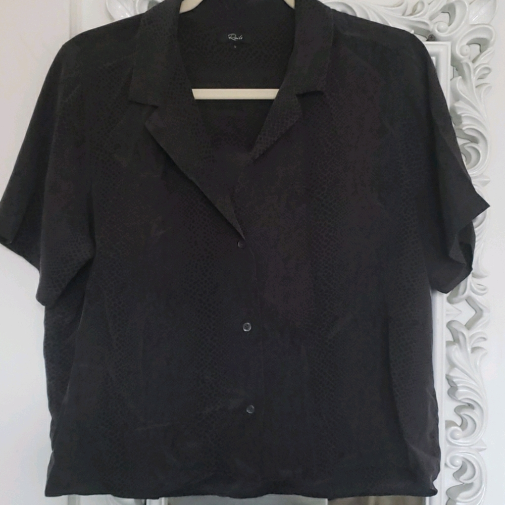 Cropped silk shirt